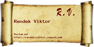 Rendek Viktor névjegykártya